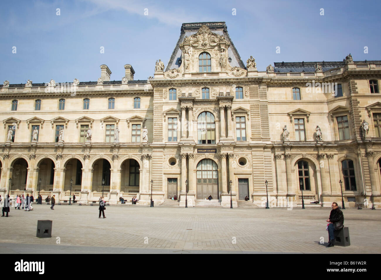 A view from a courtyard of the Musee du Louvre in Paris Stock Photo