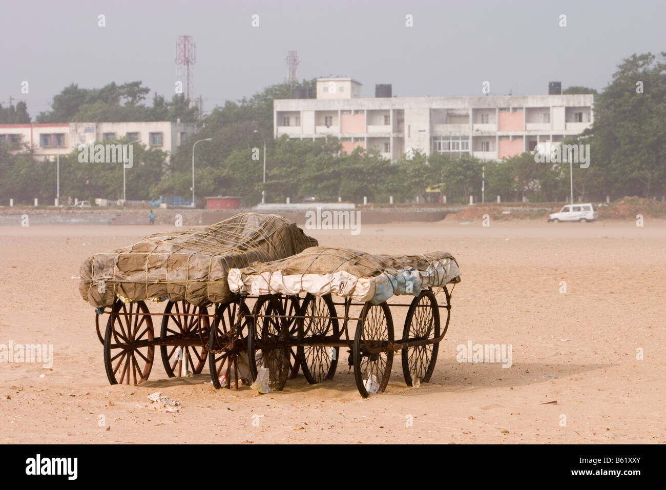 Carts at the Marina Beach, Chennai Stock Photo Alamy