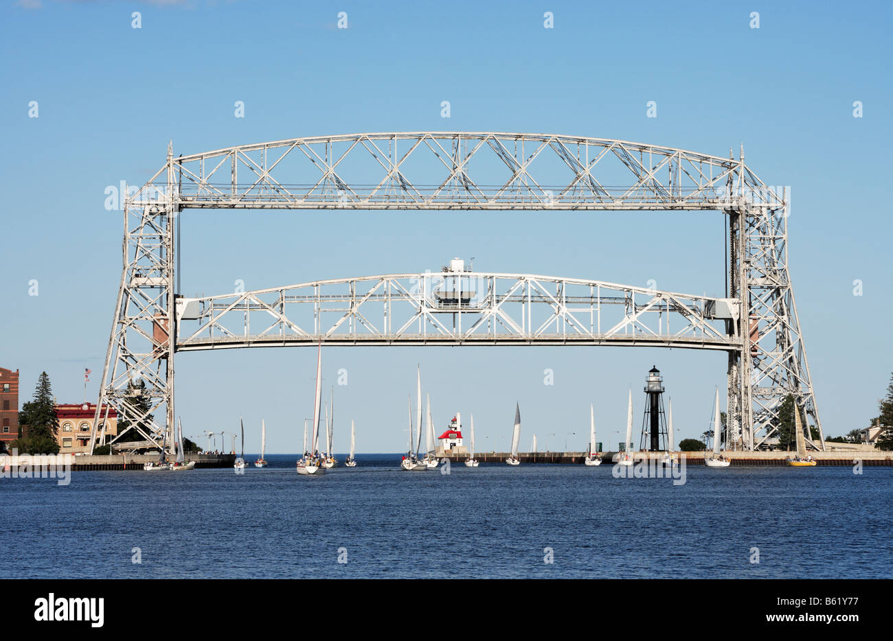 The Aerial Lift Bridge in Duluth, Minnesota. Stock Photo