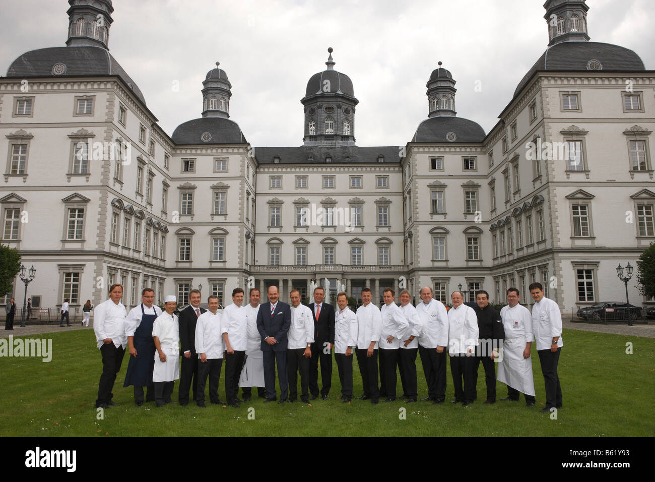 All chefs, group picture, Althoffs Festival of the Master Cooks, Grandhotel Schloss Bensberg, Bergisch Gladbach-Bensberg, North Stock Photo