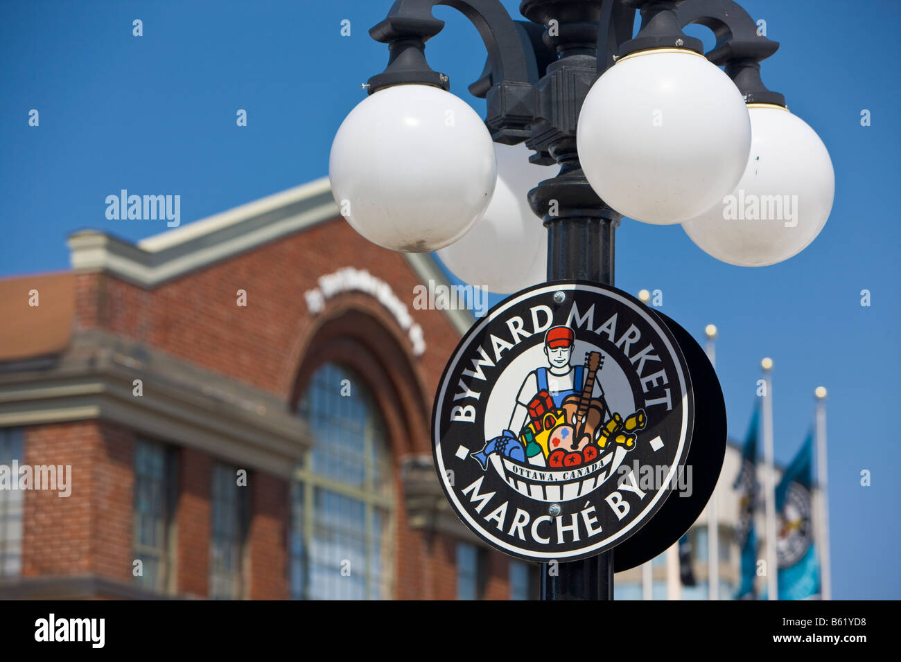 Lamp post and sign at the Byward Market, City of Ottawa, Ontario