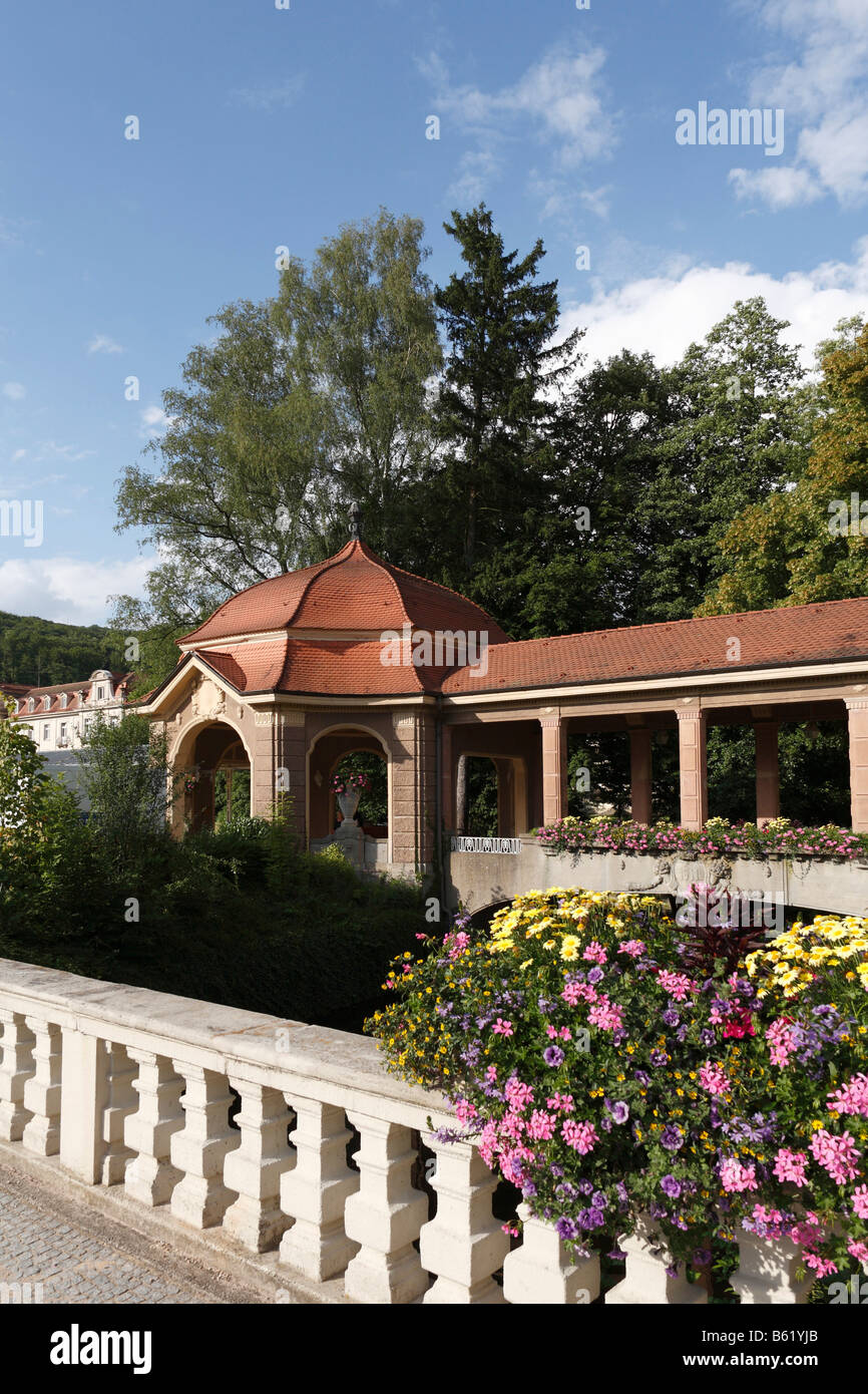 Colonnade in the Kurpark, public baths in Brueckenau, Bad Brueckenau