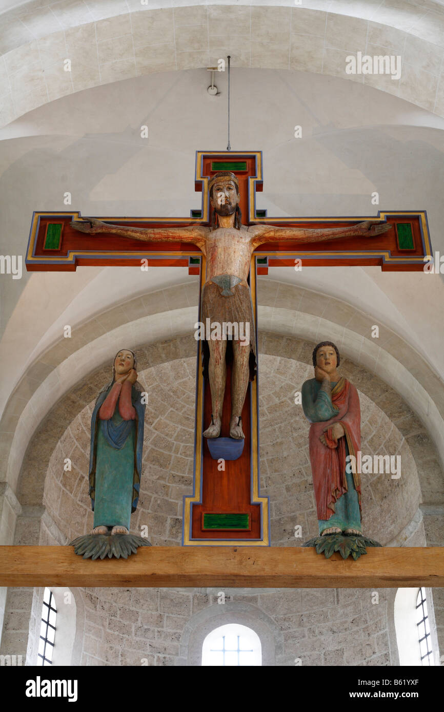 Crucifix, 'Grosser Gott von Altenstadt', in the St. Michael Basilica, historic centre of Pfaffenwinkel, Upper Bavaria, Germany, Stock Photo