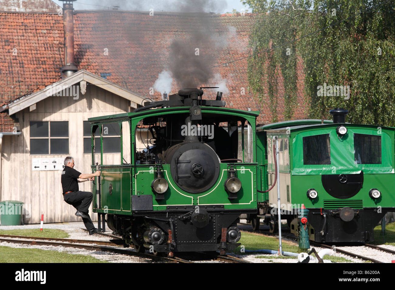 Steam engine of the Chiemsee Railway in Prien, Chiemgau, Upper Bavaria, Germany, Europe Stock Photo