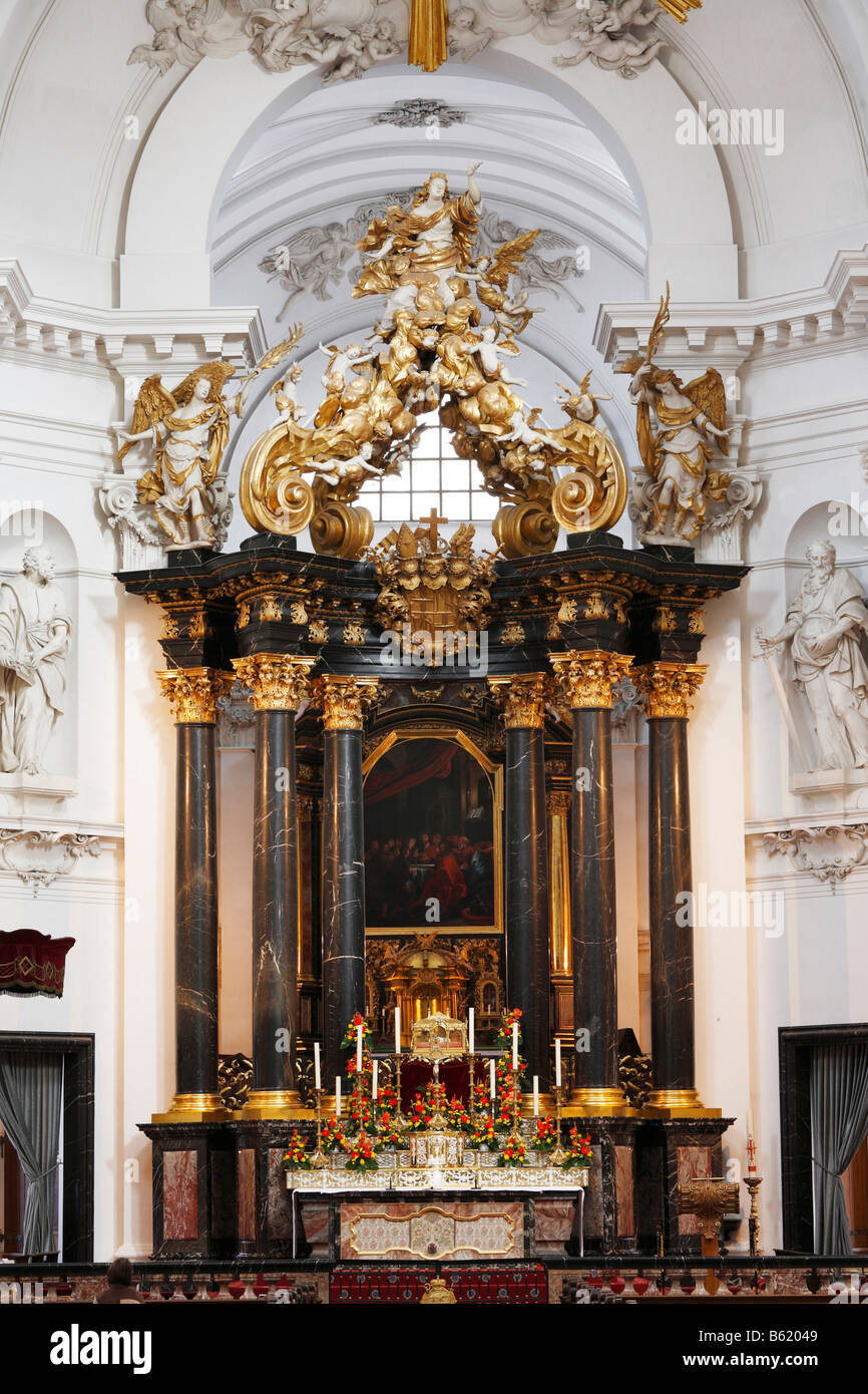 The main altar in the cathedral, Fulda, Rhoen, Hesse, Germany, Europe Stock Photo
