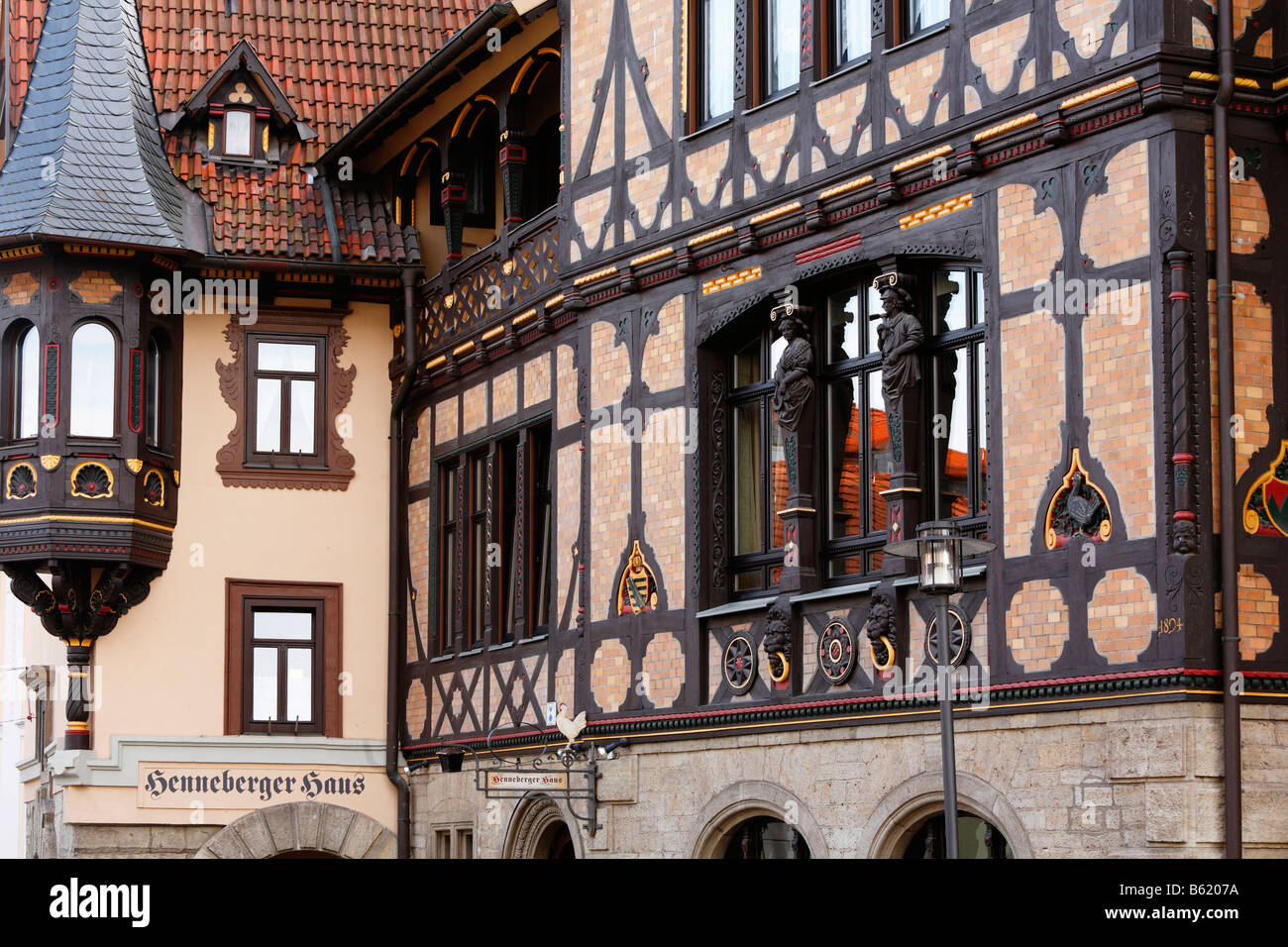 Henneberg House, partial view, Meiningen, Rhoen, Thuringia, Gerrmany, Europe Stock Photo