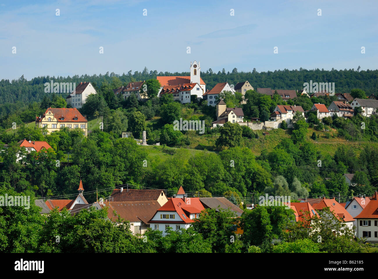 Aach in Hegau, smallest city of Germany, Baden-Wuerttemberg, Germany, Europe Stock Photo