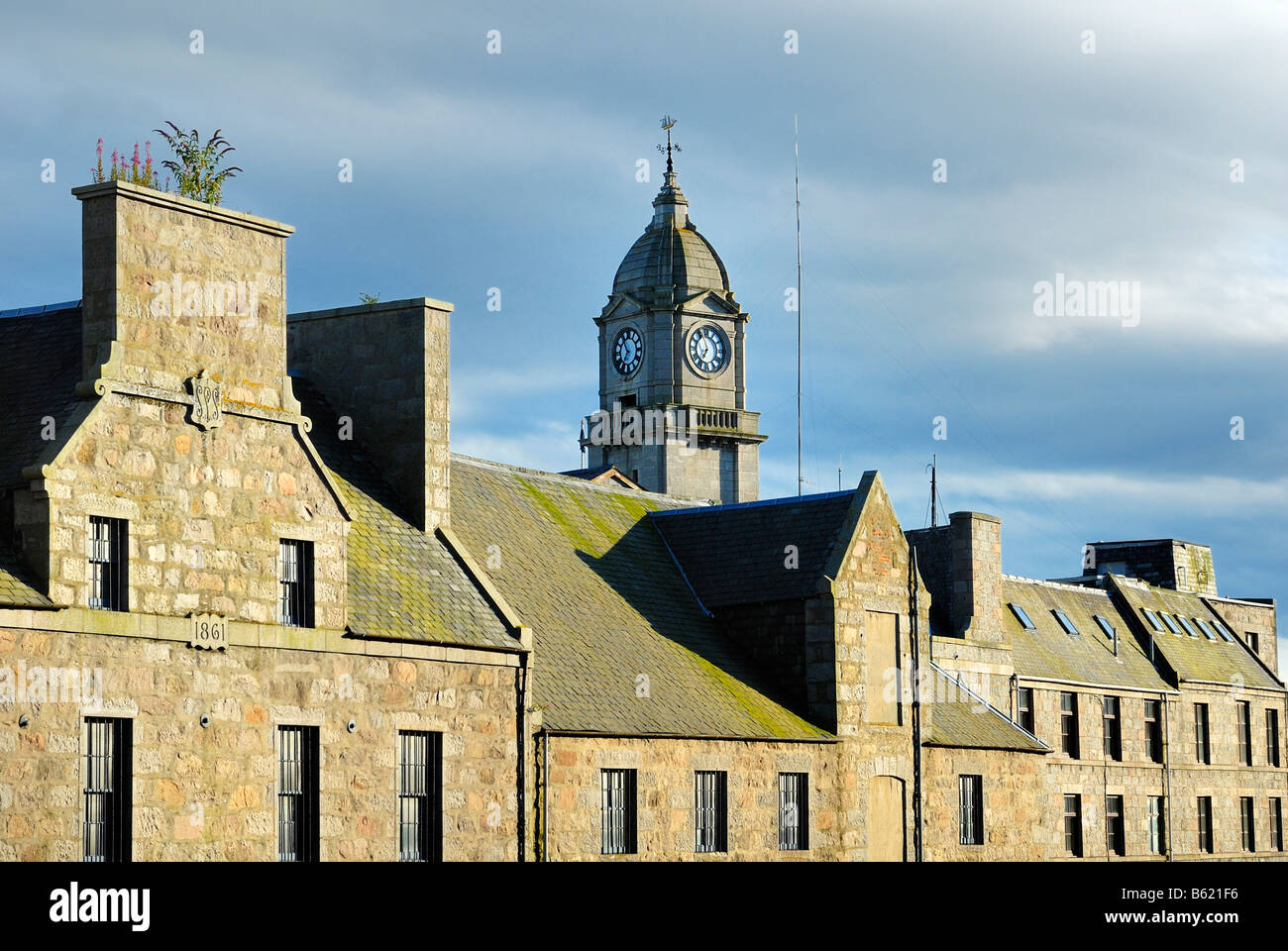 Historic city houses in Aberdeen, Scotland, Great Britain, Europe Stock Photo