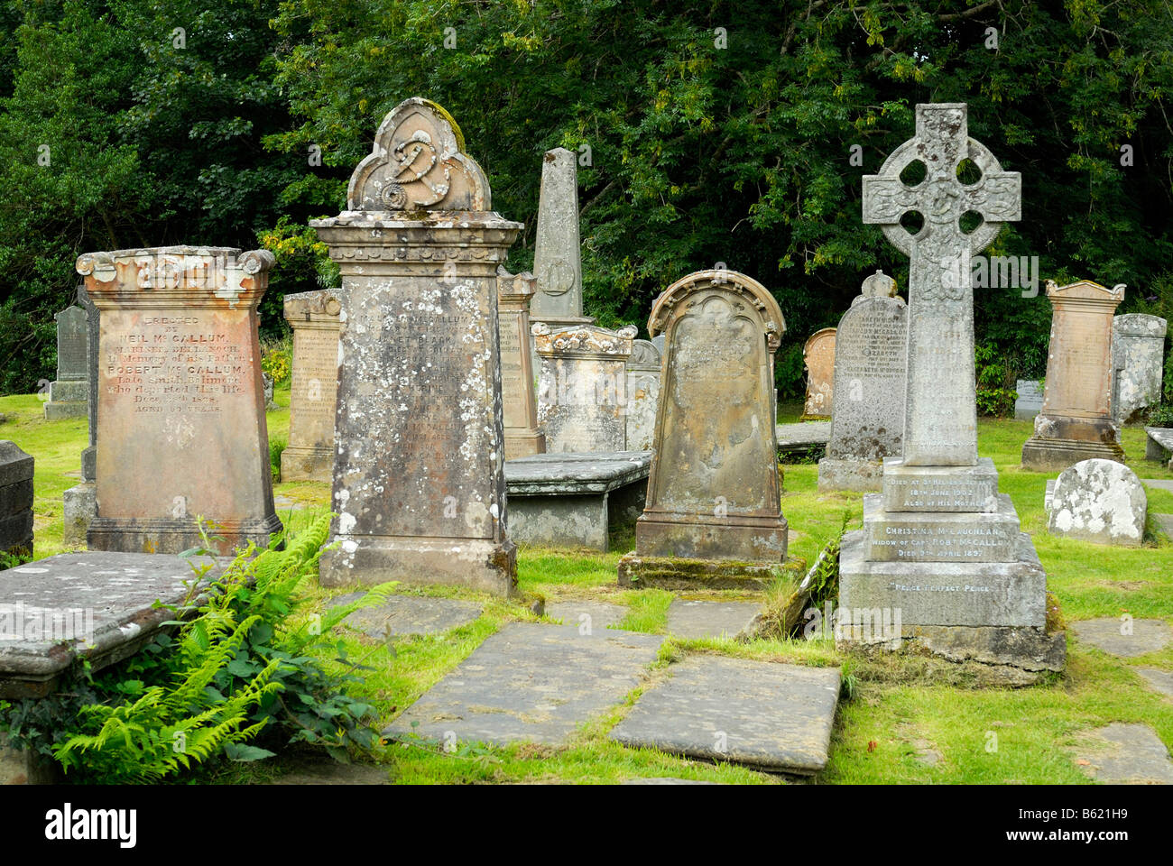 Medieval cemetery near Kilmartin, Scotland, Great Britain, Europe Stock Photo