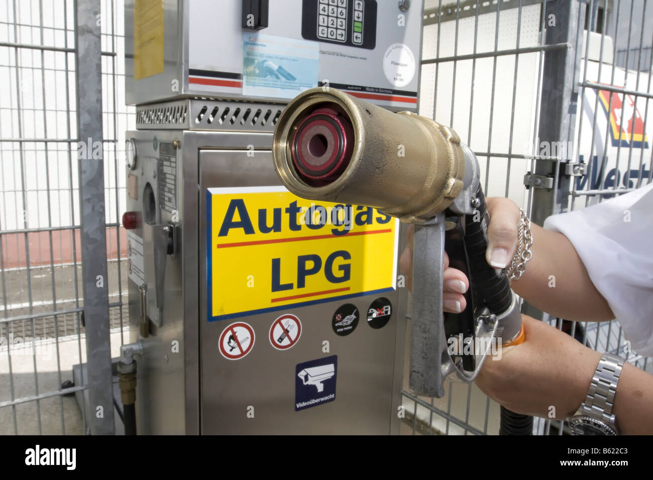 Gas pump, gas station for liquefied petroleum gas or LPG, Germany Stock Photo