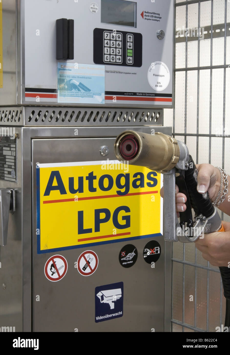 Gas pump, gas station for liquefied petroleum gas or LPG, Germany Stock Photo