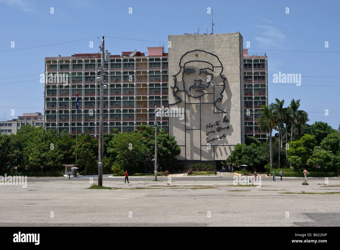 Interior ministry and image of Che Guevara on the Plaza de la Revolucion Square, Havana, Cuba, Caribbean Stock Photo