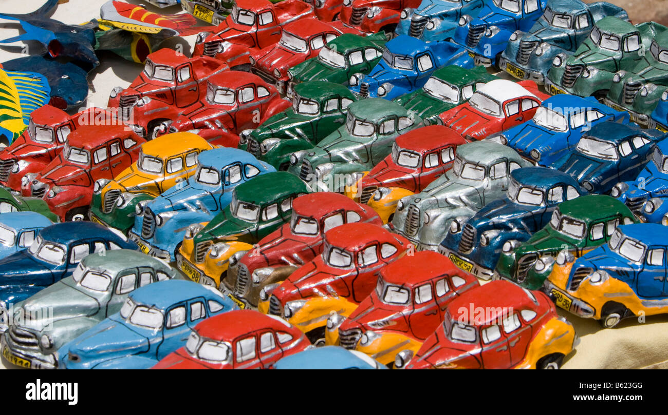 Die-cast miniture vintage cars, Trinidad, Sancti Spíritus province, Cuba, Latin America, America Stock Photo