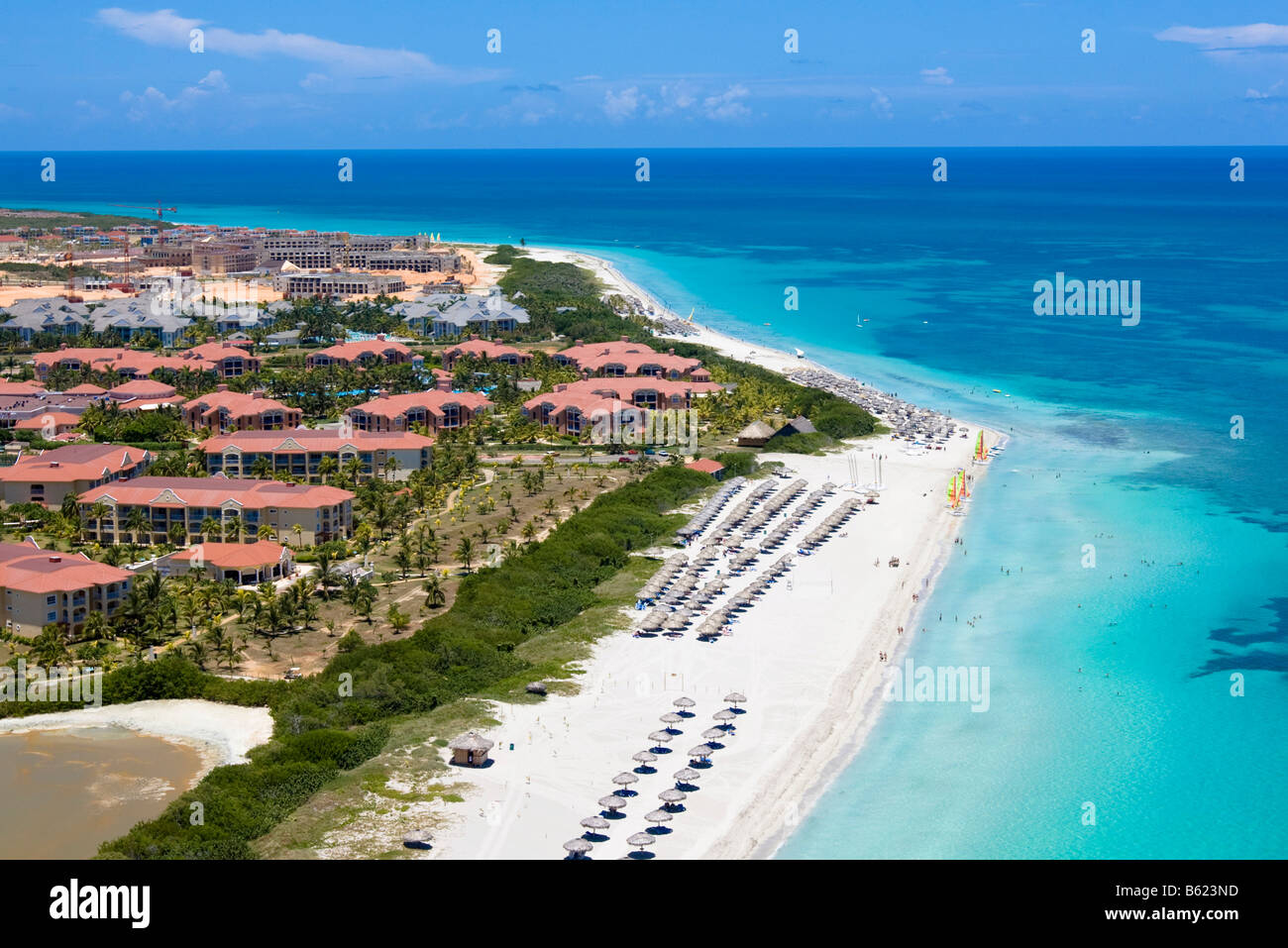 Luxury Hotels with a white beach on Varadero, Cuba, Caribbean, Central America, America Stock Photo
