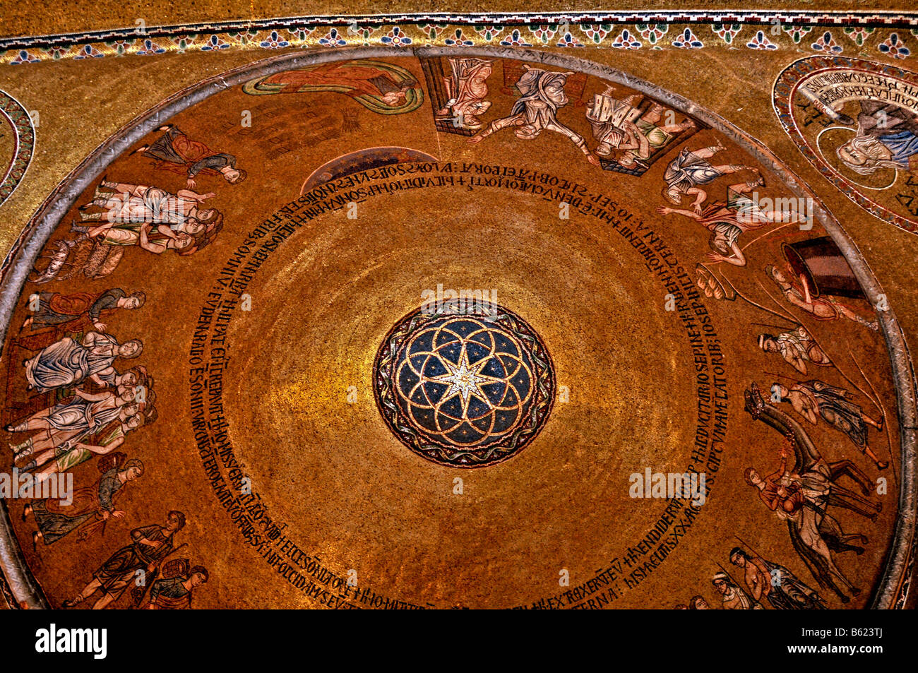 Detail of the ceiling of St. Mark's Basilica or San Marco Basilica, interior shot, Venice, Italy, Europe Stock Photo