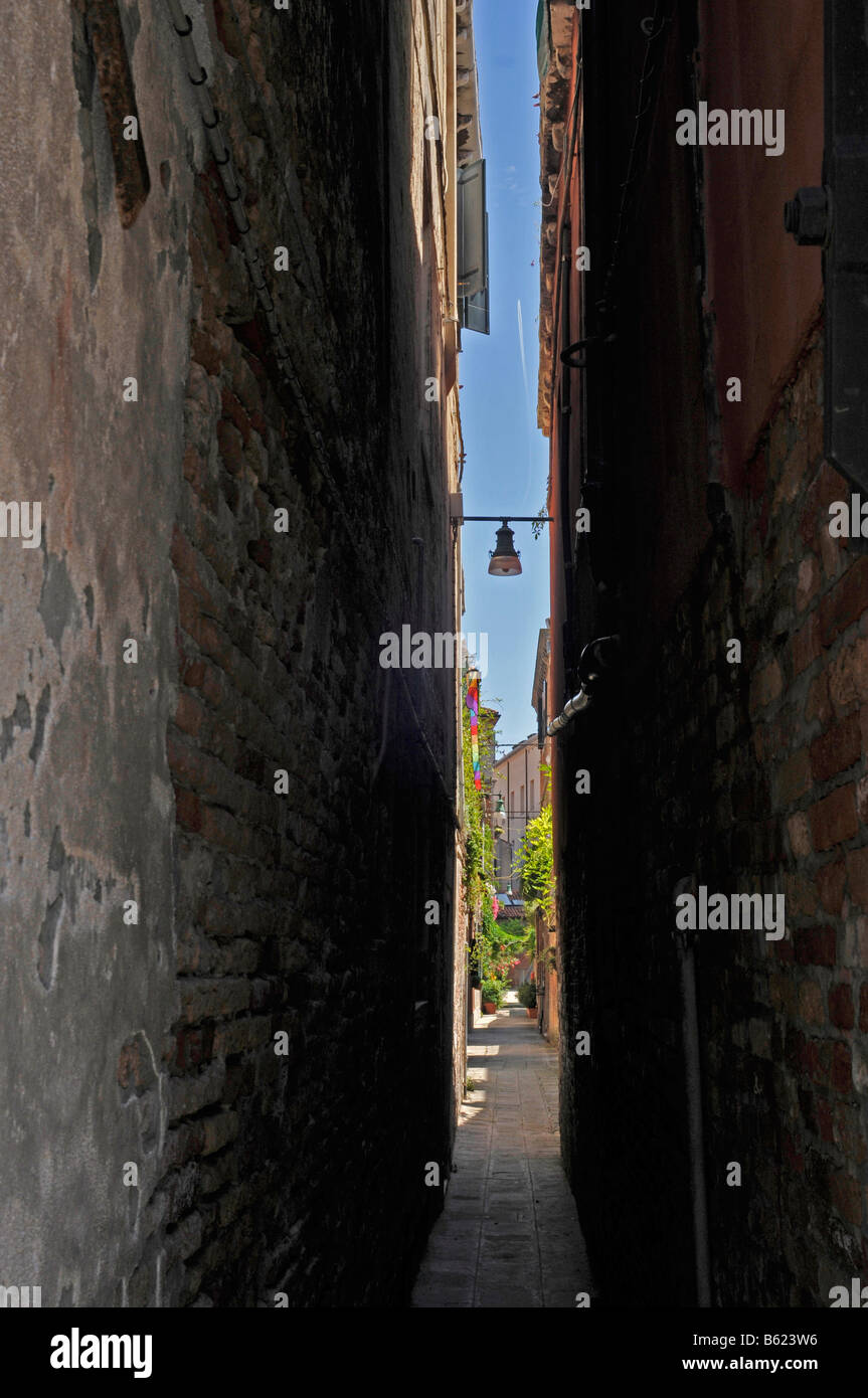 Narrow alley, Venice, Italy, Europe Stock Photo