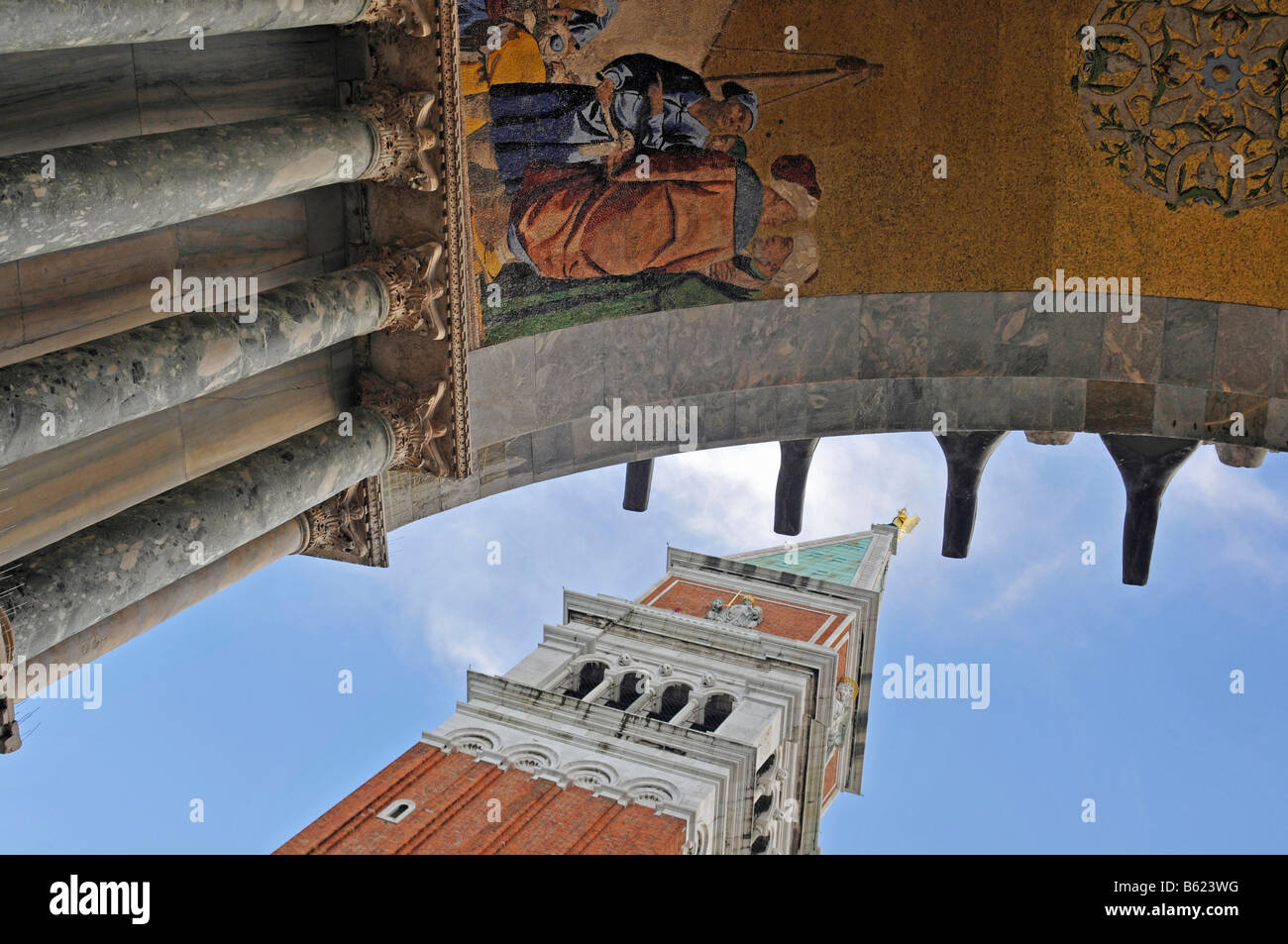 View of the Campanile, Piazza San Marco Square, Venice, Italy, Europe Stock Photo