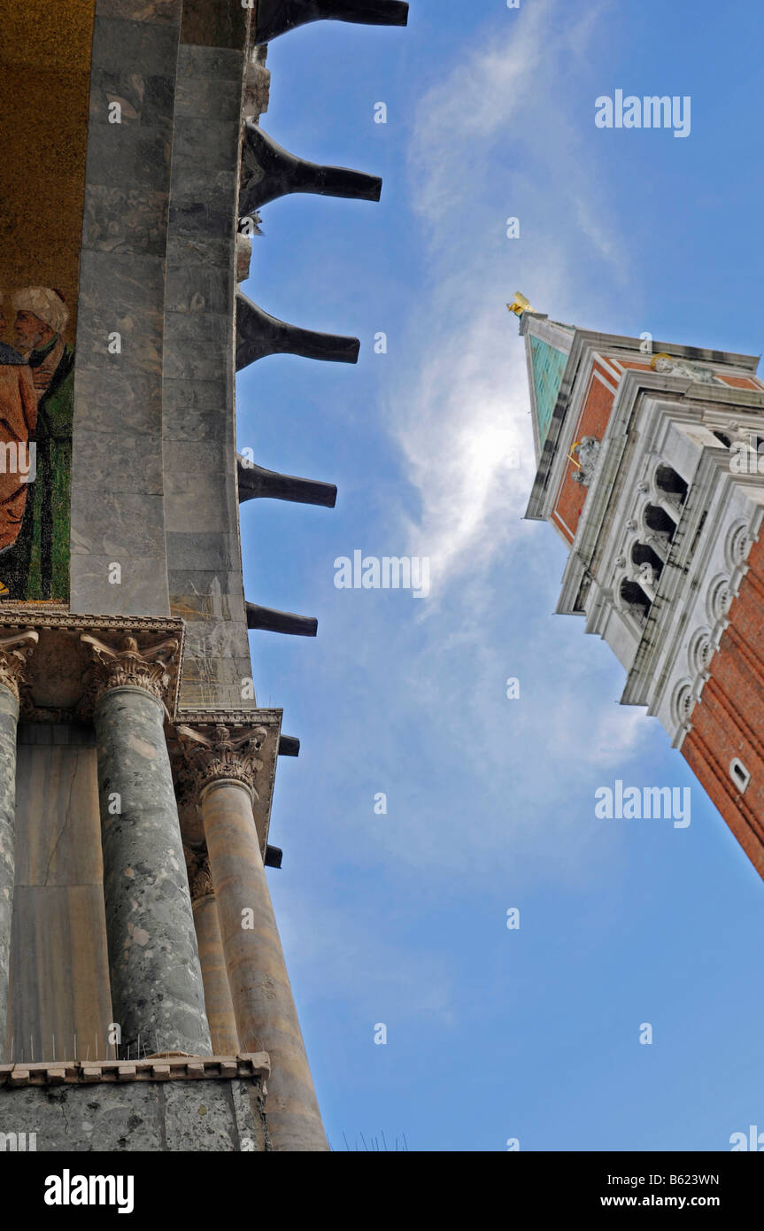 View of the Campanile, Piazza San Marco Square, Venice, Italy, Europe Stock Photo