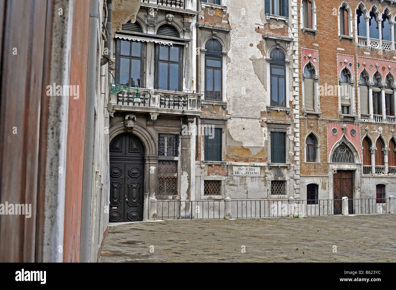 Facades of old buildings, Dorsoduro, Venice, Italy, Europe Stock Photo