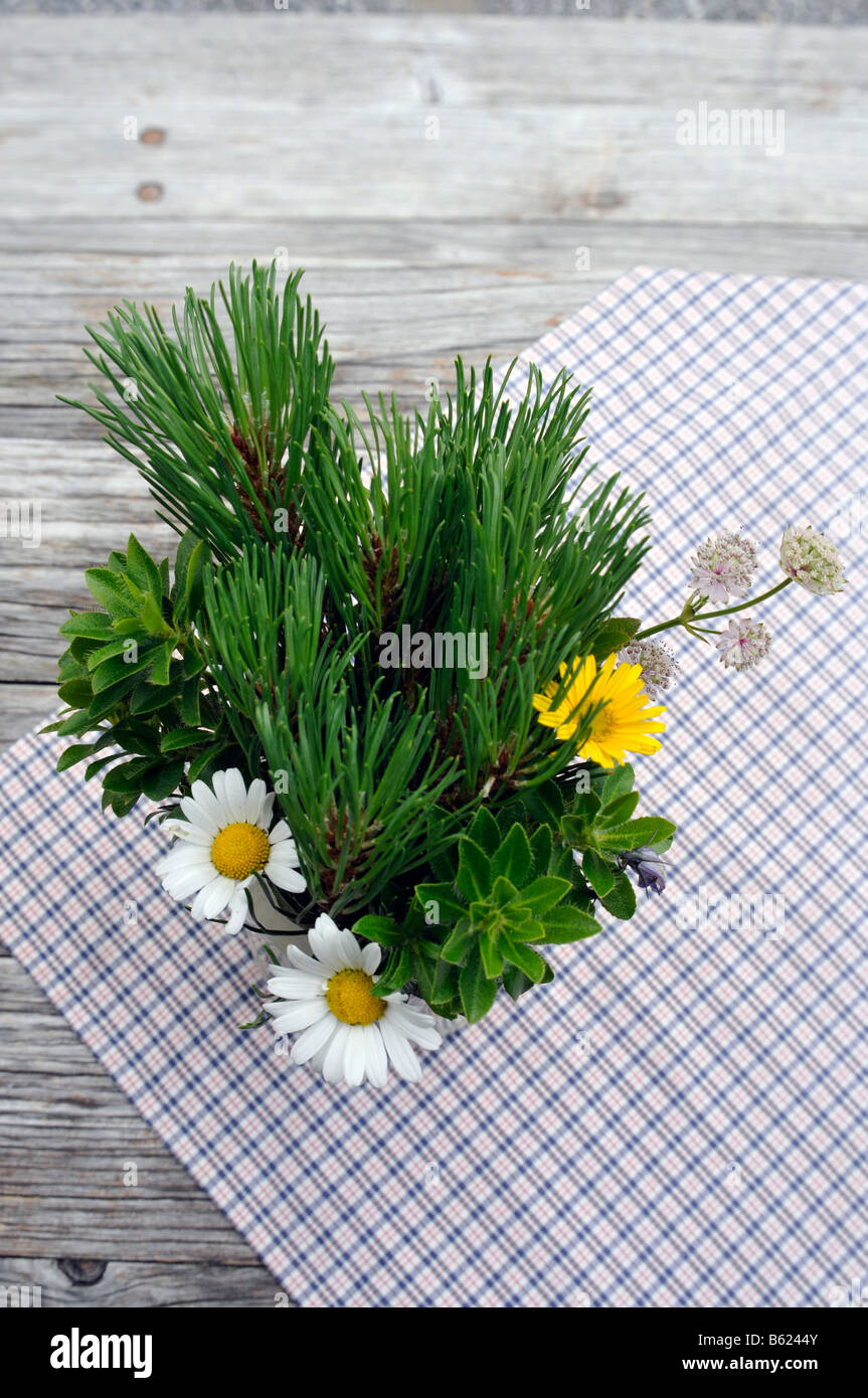Floral arrangement, chalet, Bavaria, Germany, Europe Stock Photo - Alamy