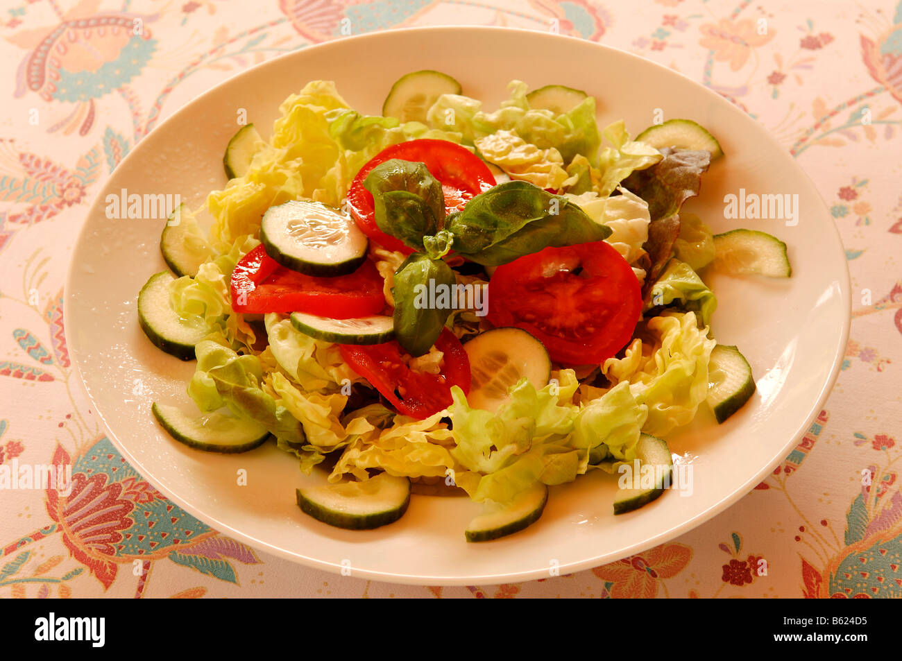 Fresh tossed salad on a plate Stock Photo