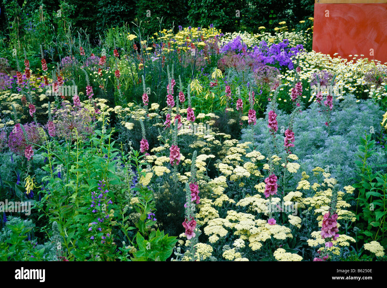 Flower border in the 'Go Organic' Garden Stock Photo
