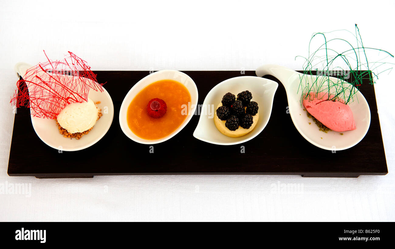 Dessert variation, food, haute cuisine Stock Photo