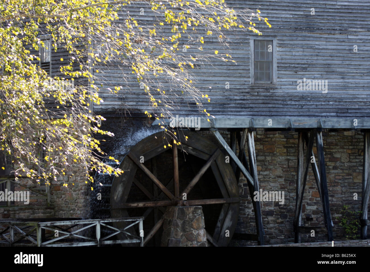 Old rustic turn of the century Grist Mill building located on the