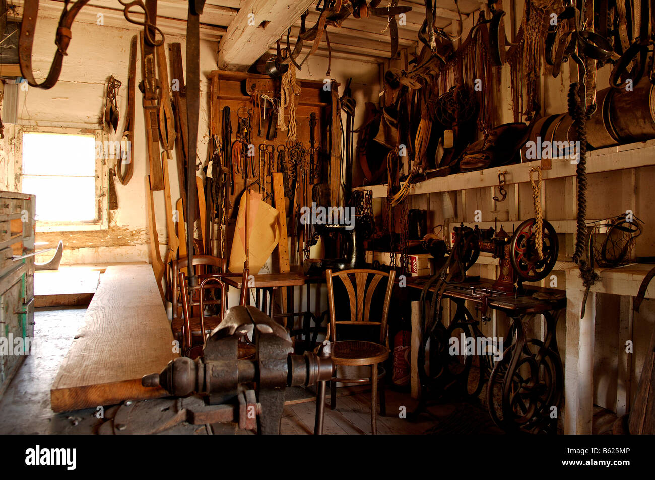 Old sadlery, Eco-Museum, Ungersheim, Alsace, France, Europe Stock Photo