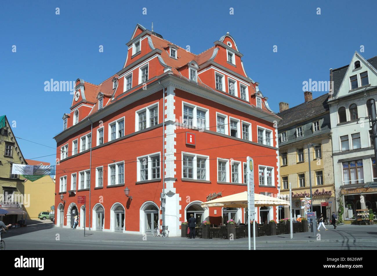 Building containing tourist information about Halle, Marktplatz Sqaure, Halle/Saale, Saxony-Anhalt, Germany, Europe Stock Photo