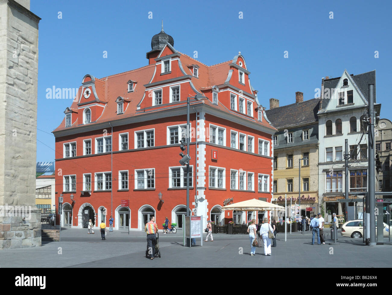 Building containing tourist information about Halle, Marktplatz Square, Halle/Saale, Saxony-Anhalt, Germany, Europe Stock Photo