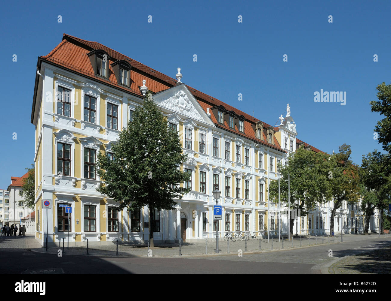Historic town houses, Domplatz Square, Magdeburg, Saxony-Anhalt, Germany, Europe Stock Photo