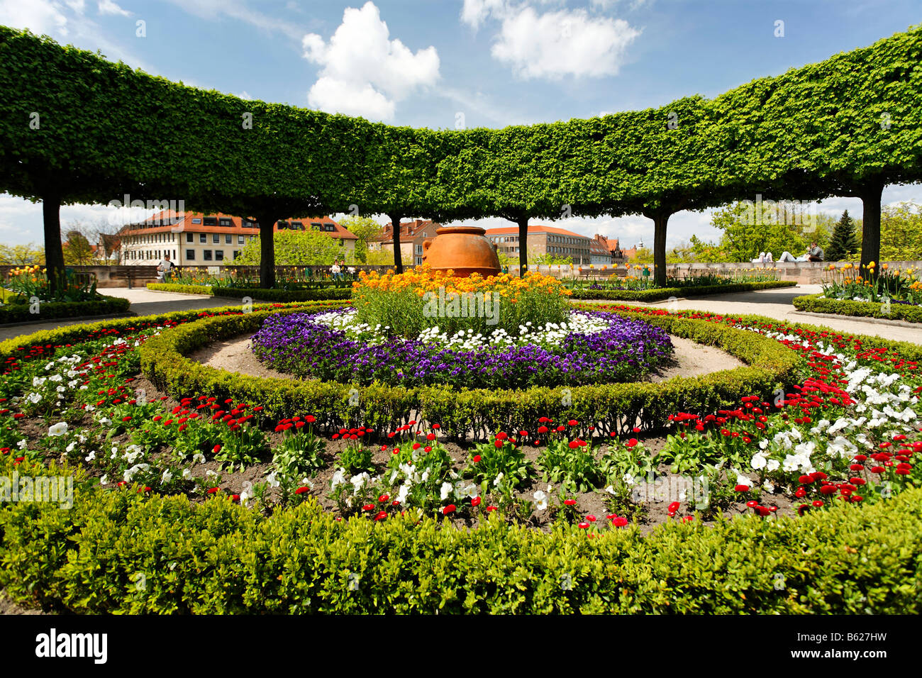 Gardens, Buergermeister garden, historic city centre, Nuremberg, Franconia, Bavaria, Germany, Europe Stock Photo