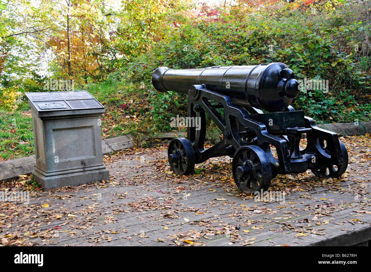 Site of Redan Battery 1812 Niagara River Ontario Canada Cannon Stock Photo