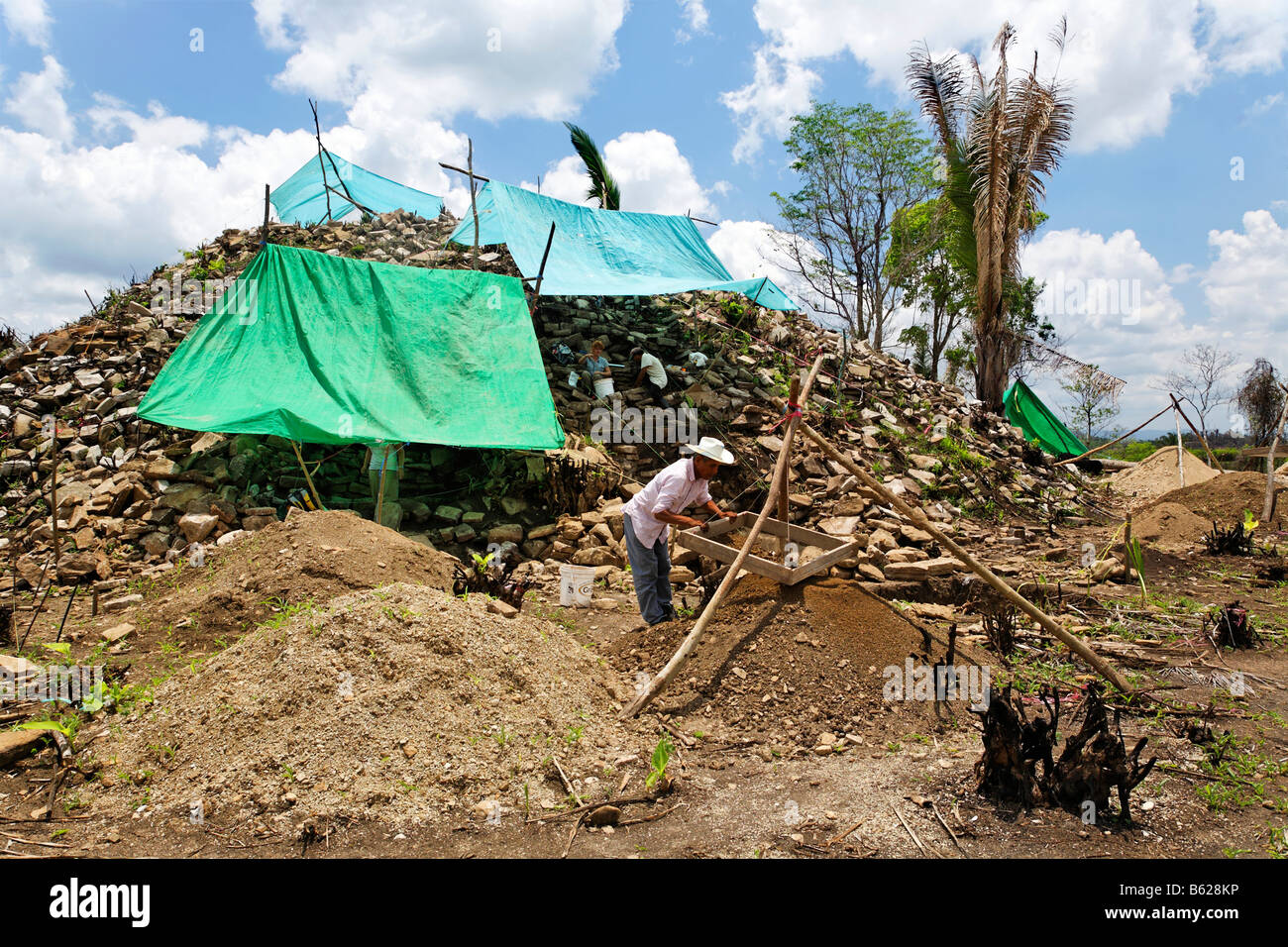 Archeological site, Mayas, Tuxbenka, Punta Gorda, Belize, Central America, Caribbean Stock Photo