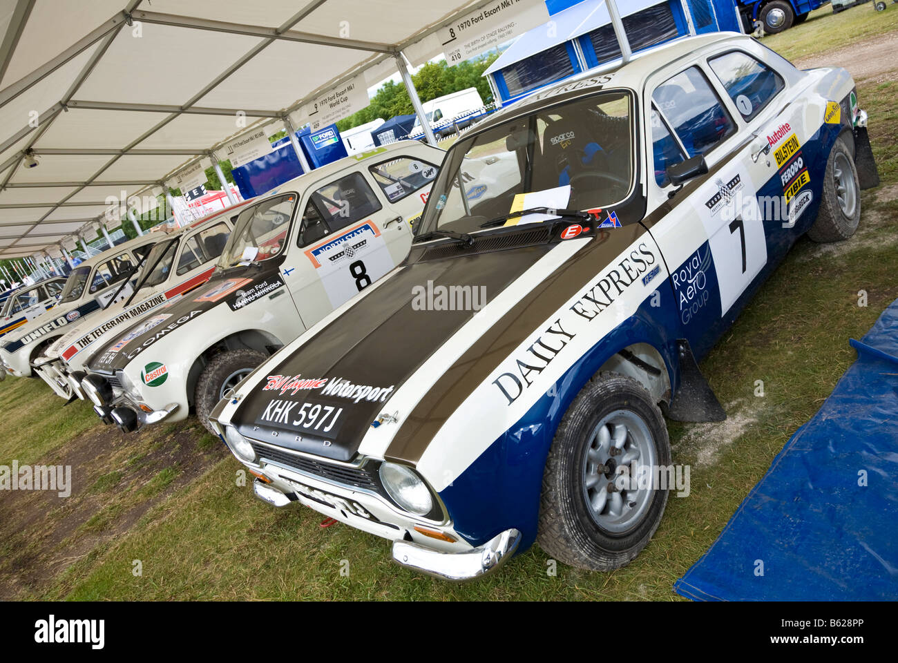 1970 Ford Escort Mk1 RS1600 in the paddock at Goodwood Festival of Speed, Sussex, UK. Stock Photo