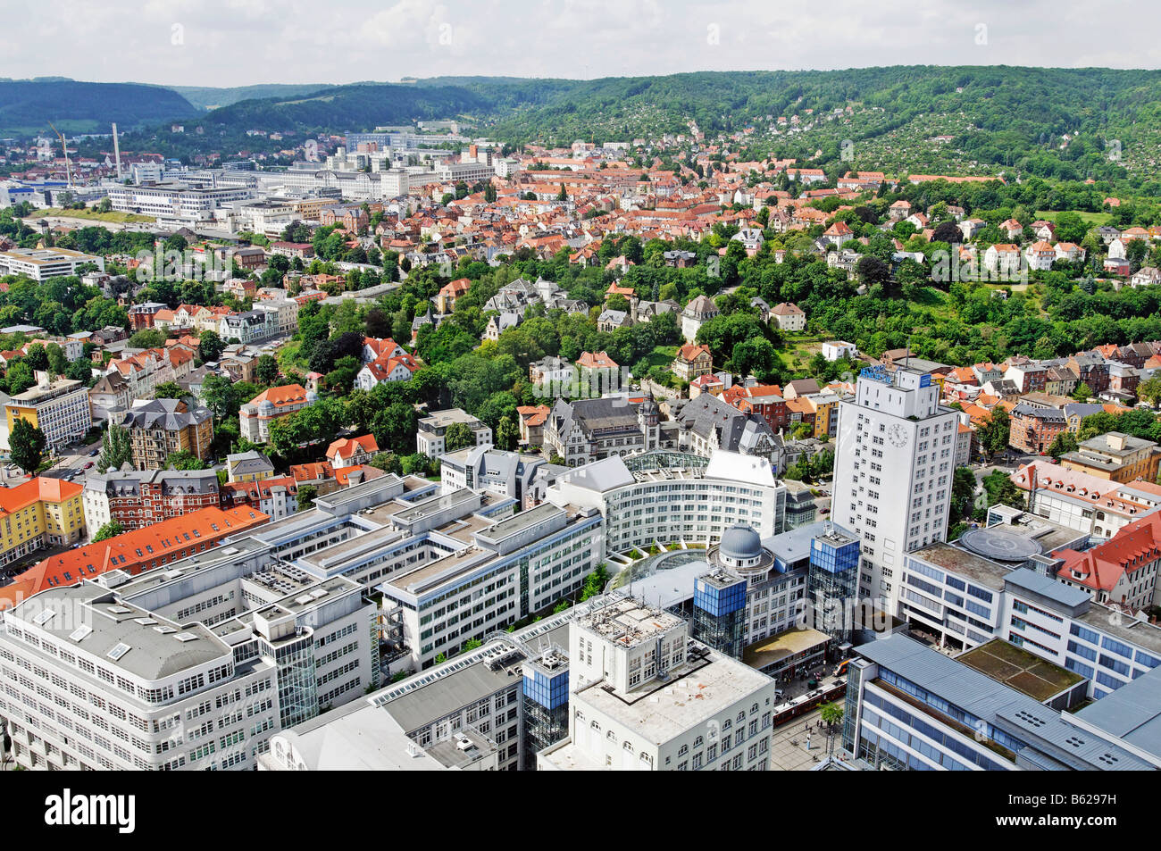 View From Jentower Over The Premises Of The Jenoptik Ag Jena Stock Photo Alamy