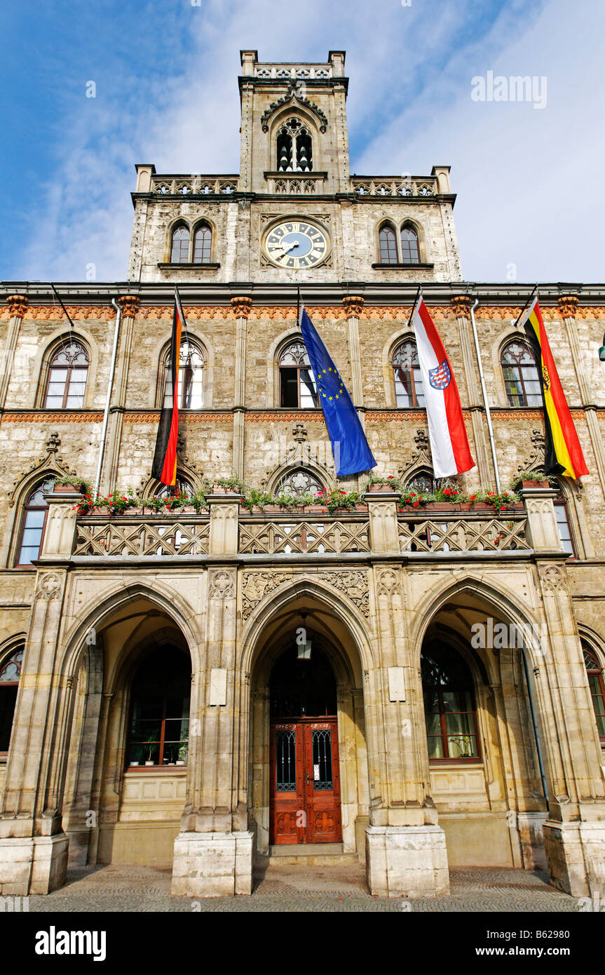 City Hall on the market square, Weimar, Thuringia, Germany, Europe