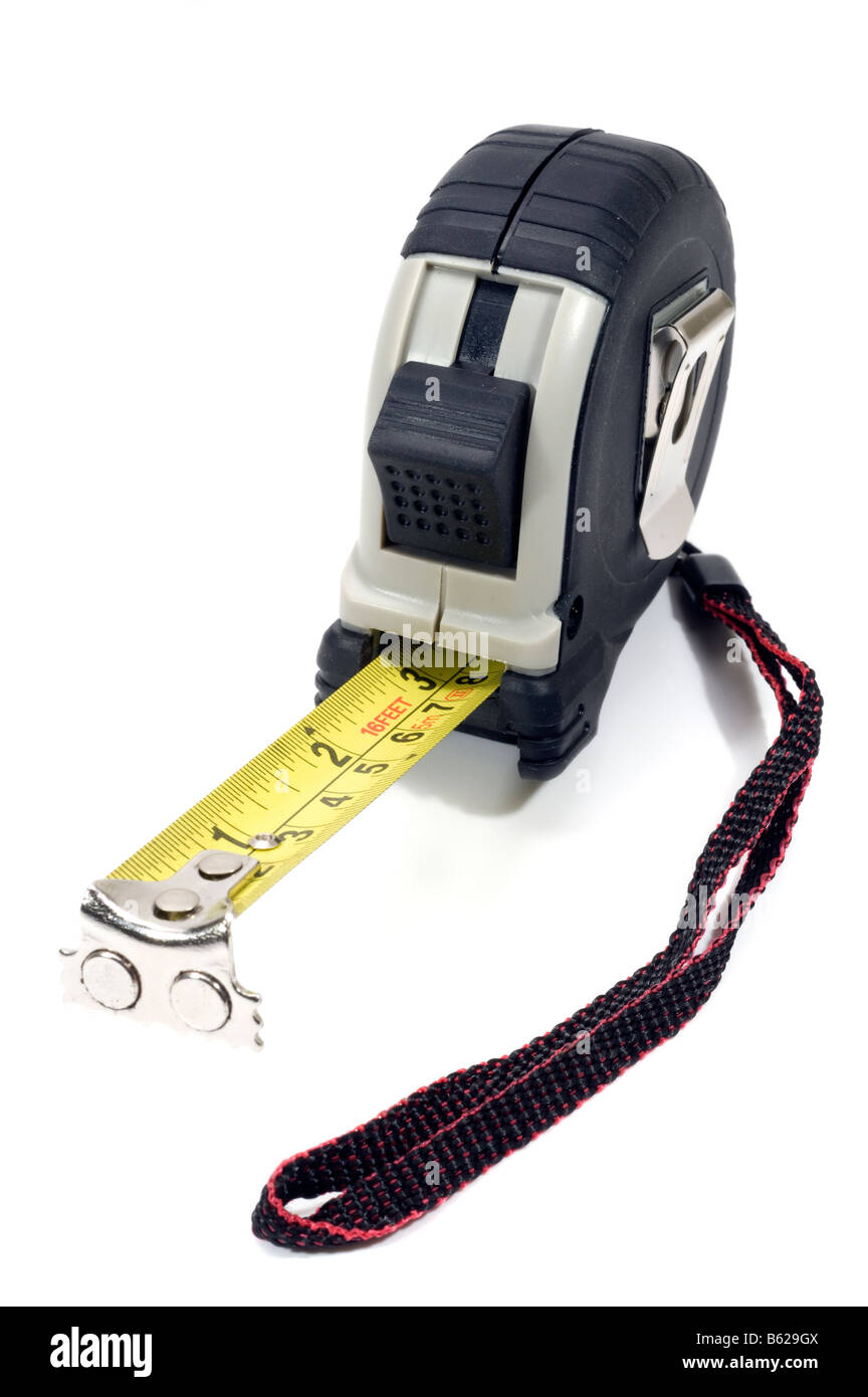 Rolled up red tape measure hi-res stock photography and images - Alamy