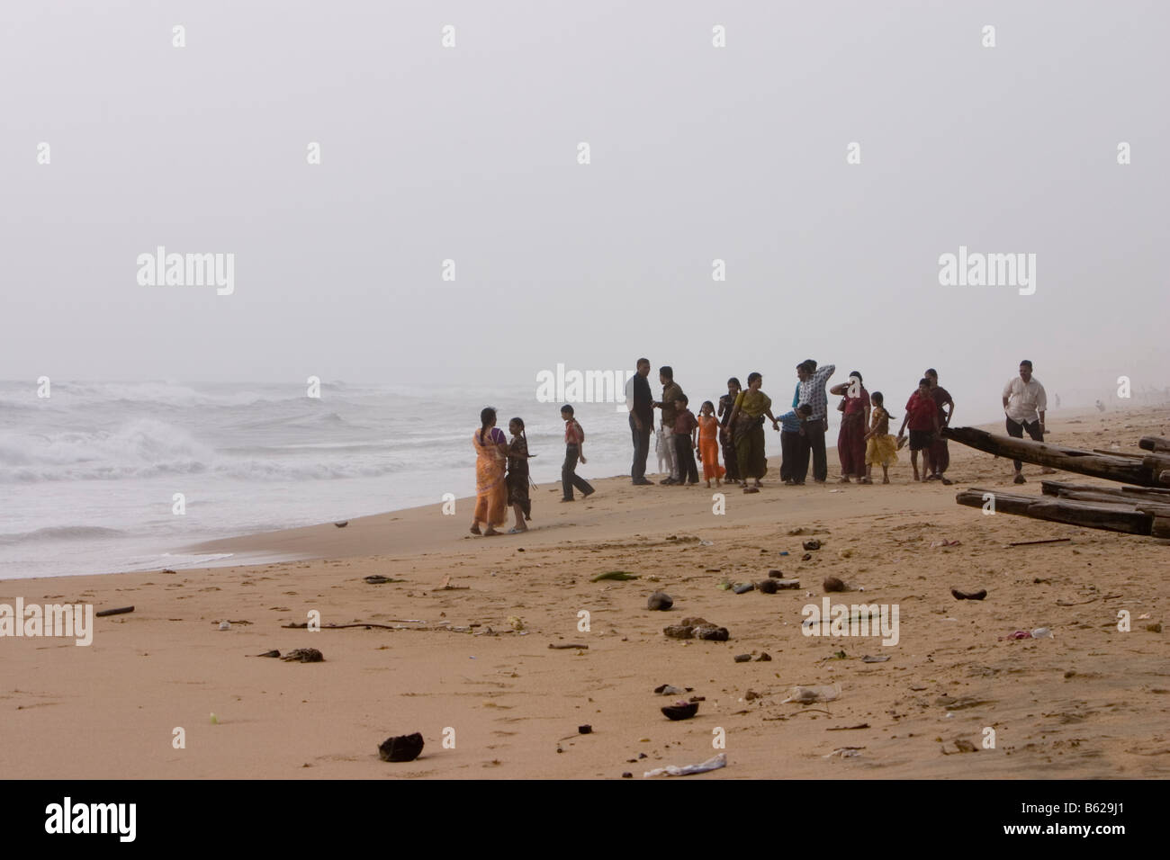 A large group of people at the Marina Beach, Chennai. Stock Photo