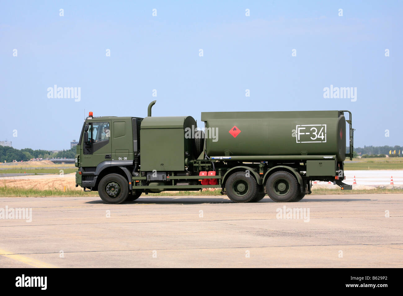 Military tanker, German army, maintenance vehicle for refueling military planes Stock Photo