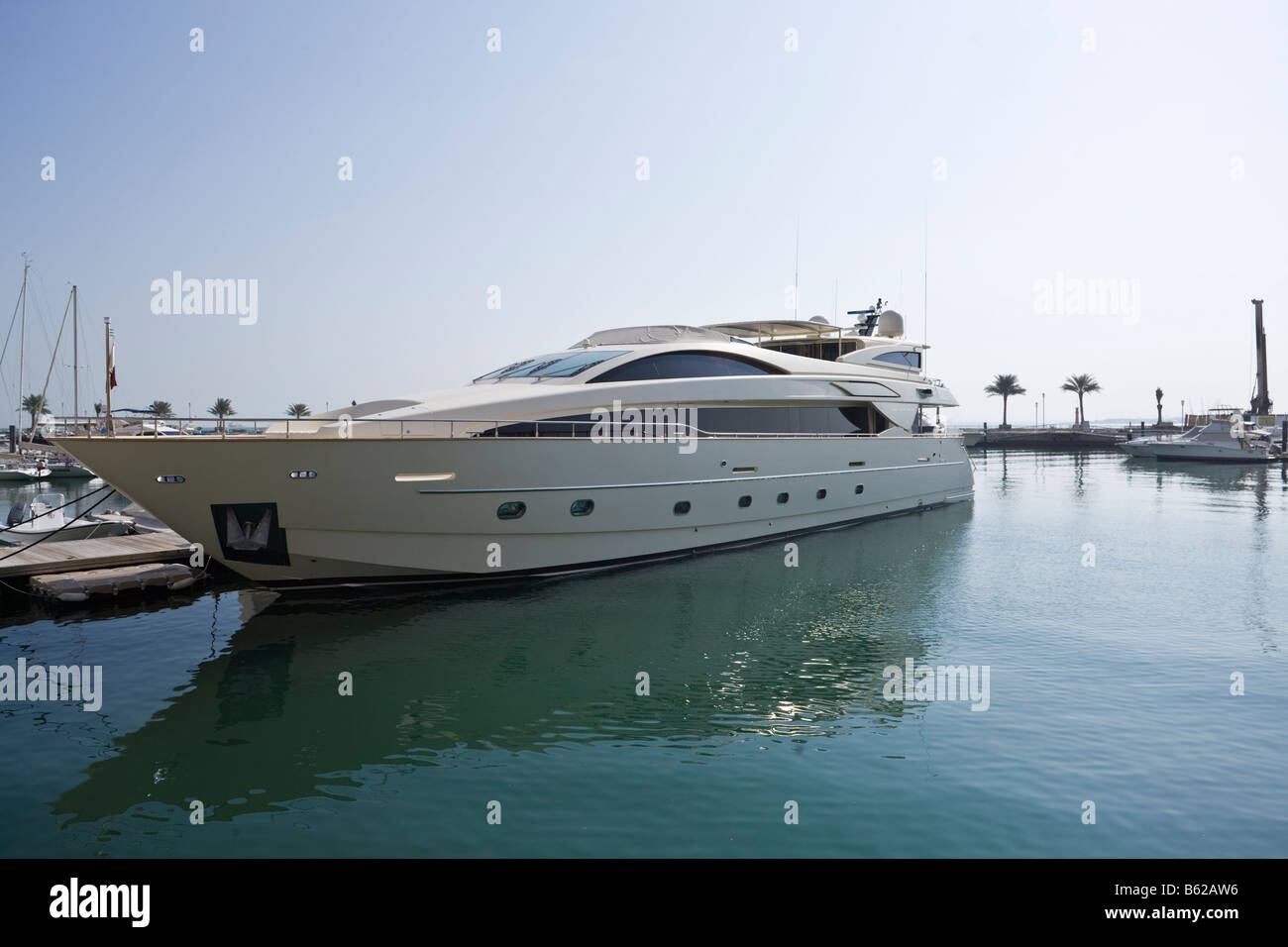 yacht in marina beside Four Seasons Hotel, Doha, Qatar Stock Photo Alamy