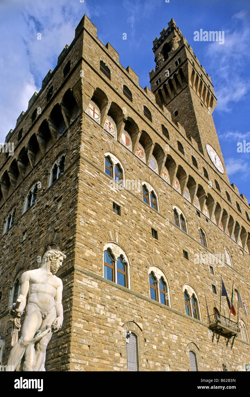 Statue of Neptune, Il Biancone, Palazzo Vecchio, Florence, Firenze, Tuscany, Italy, Europe Stock Photo