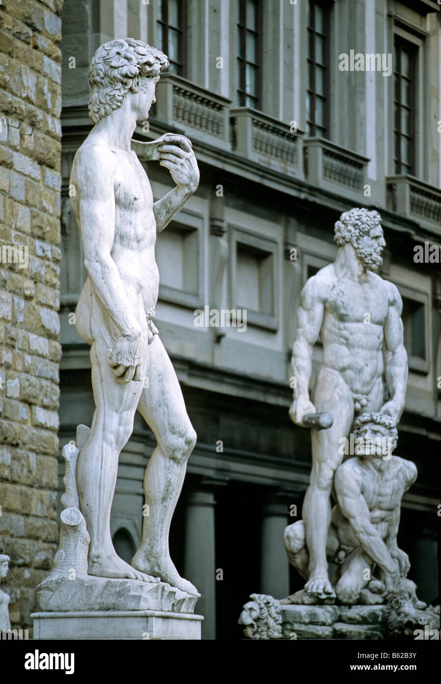 Statue of David by Michelangelo Buonarroti, Statue of Hercules and Cacus,  Florence, Firenze, Tuscany, Italy, Europe Stock Photo - Alamy