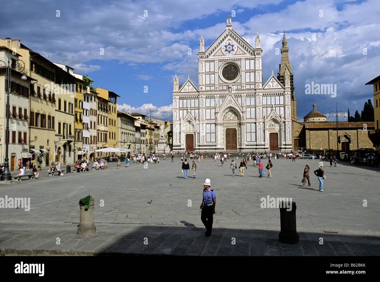 Santa Croce Basilica and Square, Florence, Firenze, Tuscany, Italy, Europe Stock Photo