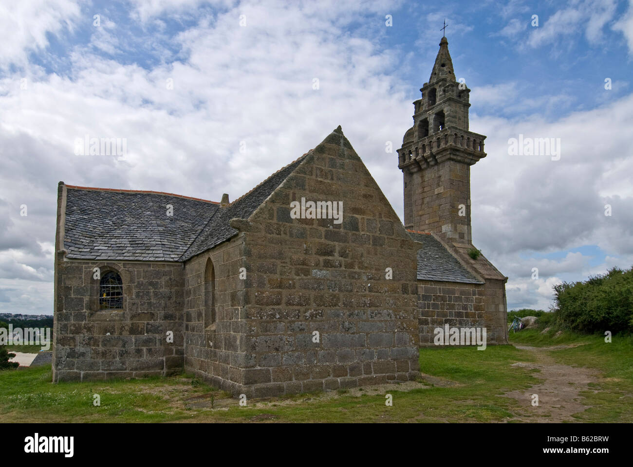 Chapel on the Ile Callot, Historical Monument, Bretagne, Brittany, France, Europe Stock Photo