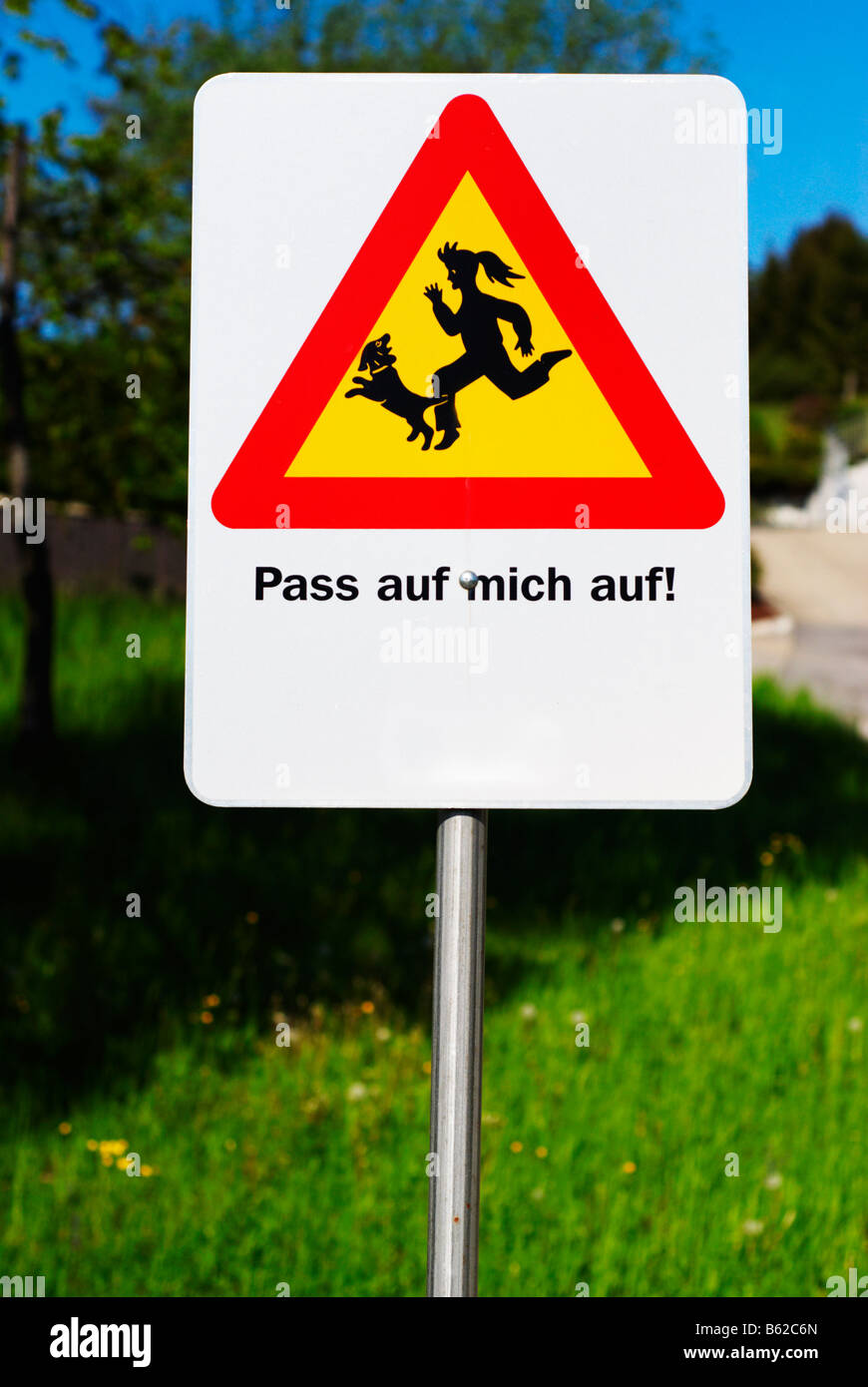 Verkehrszeichen Achtung Kinder Straßenschild Schild Vorsicht Kind Verkehrsschild 