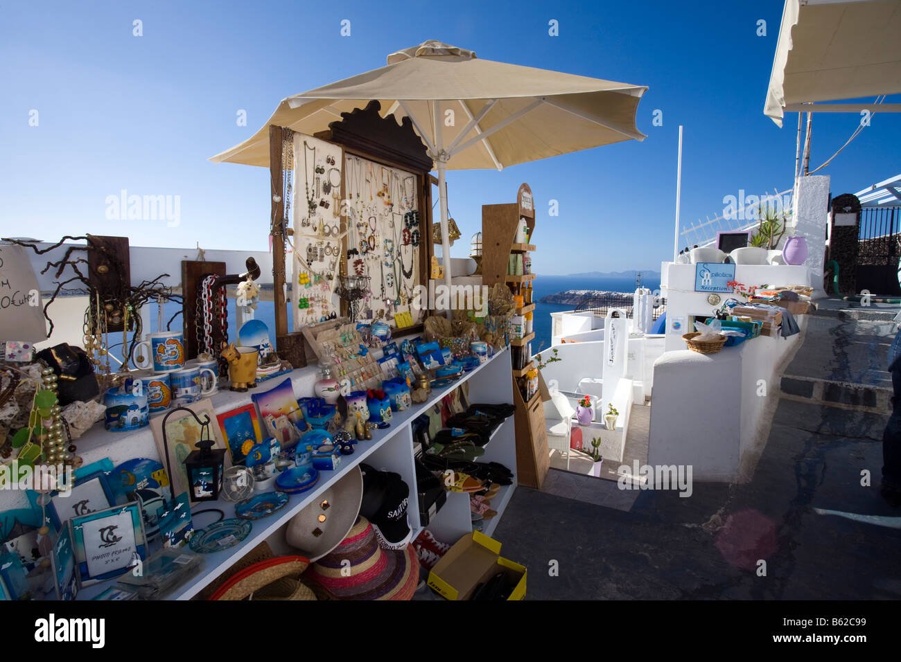 Gift Shop Imerovigli Santorini Cyclades Greece Stock Photo