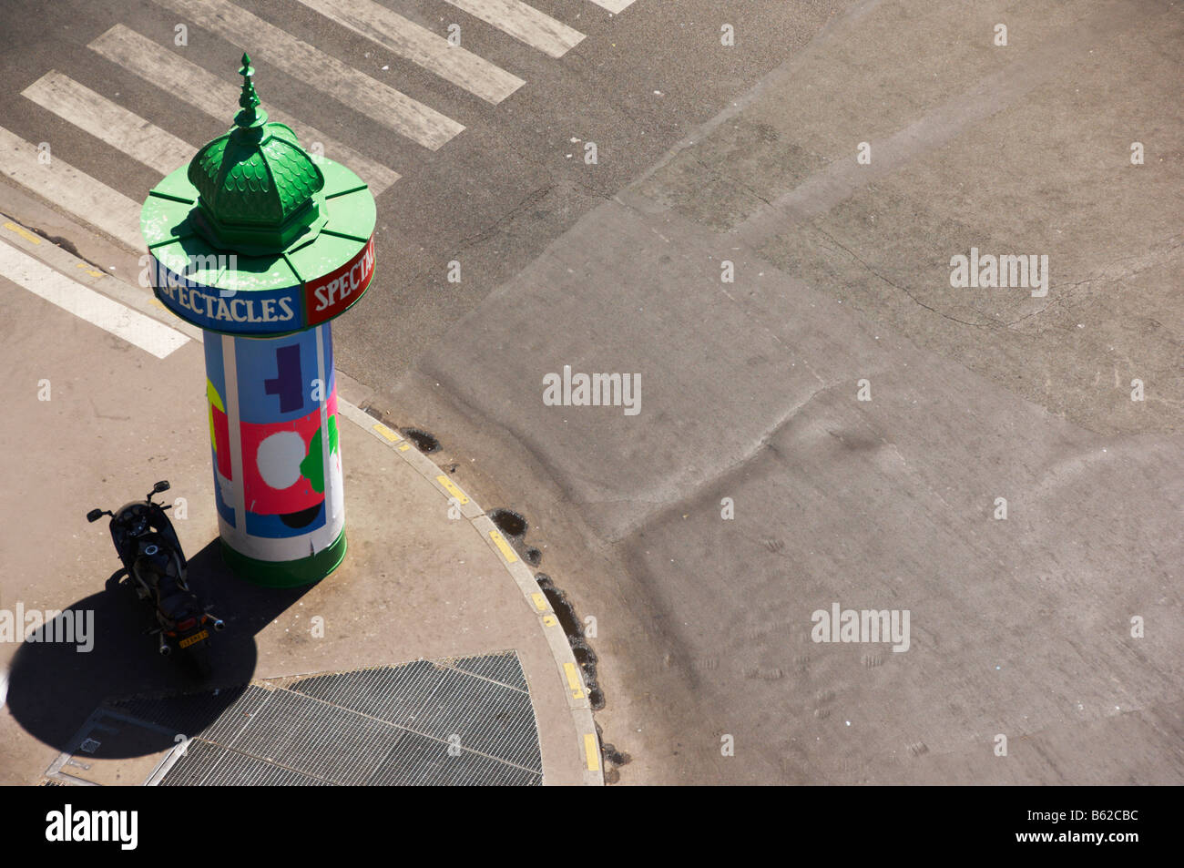 Advertising column in the center of Paris, France, Europe Stock Photo