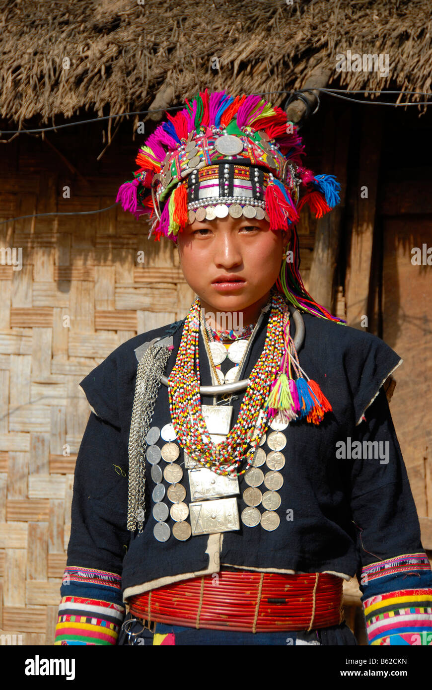 Asian Beautiful Lady in Tribe Dress Stand Near Swamp with Fishing Gear in  Hand. Stock Image - Image of tribe, laos: 77835541